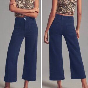 Pilcro Blue Flare Wide Leg Jeans